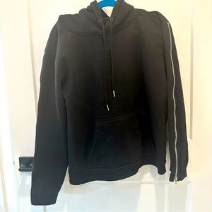 Fashion Nova Black Hoodie with Zippered Sleeves Size 1XL